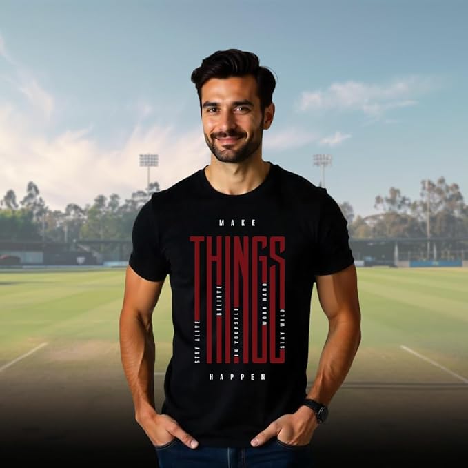 Make Things Happen Cotton T-Shirt for Men