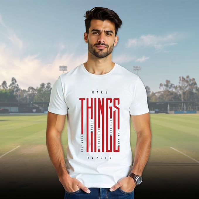 Make Things Happen Cotton T-Shirt for Men