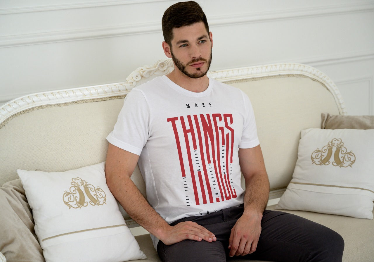 Make Things Happen Cotton T-Shirt for Men