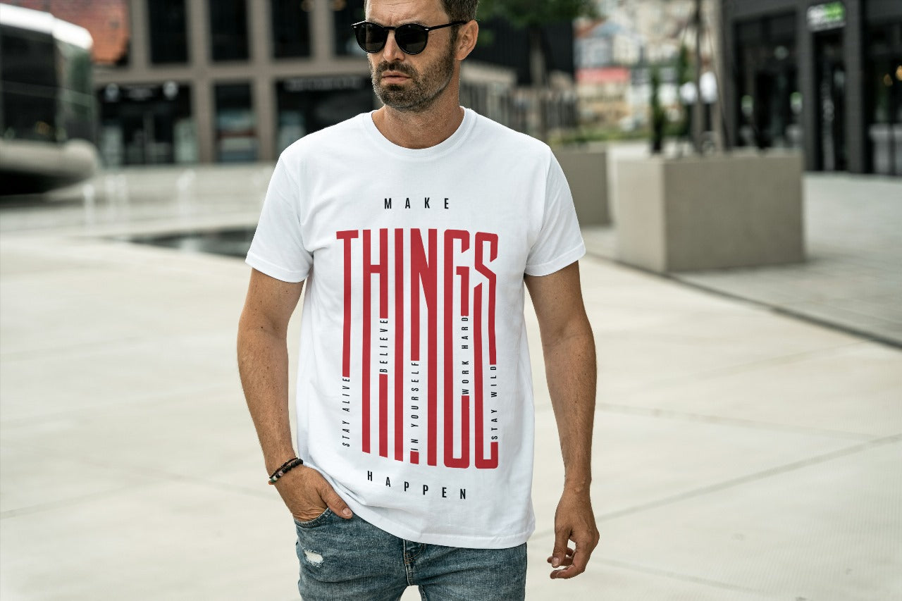 Make Things Happen Cotton T-Shirt for Men