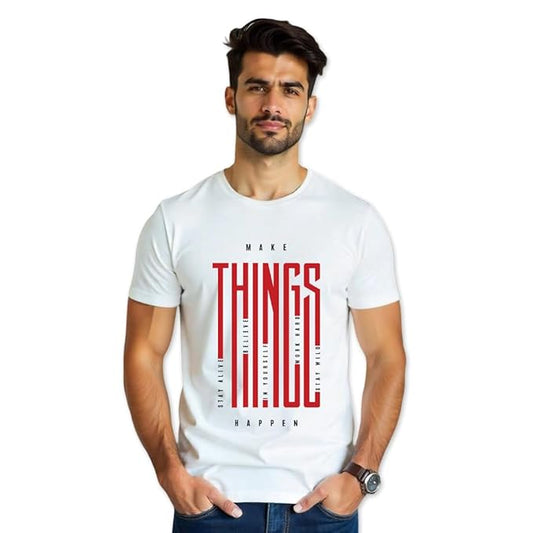 Make Things Happen Cotton T-Shirt for Men