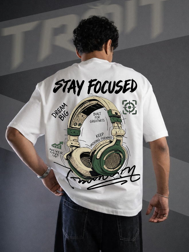 Stay Focused Men's Oversized Cotton T-shirts