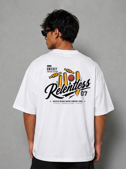 Relentless Cricket Men's Oversized Cotton T-shirts