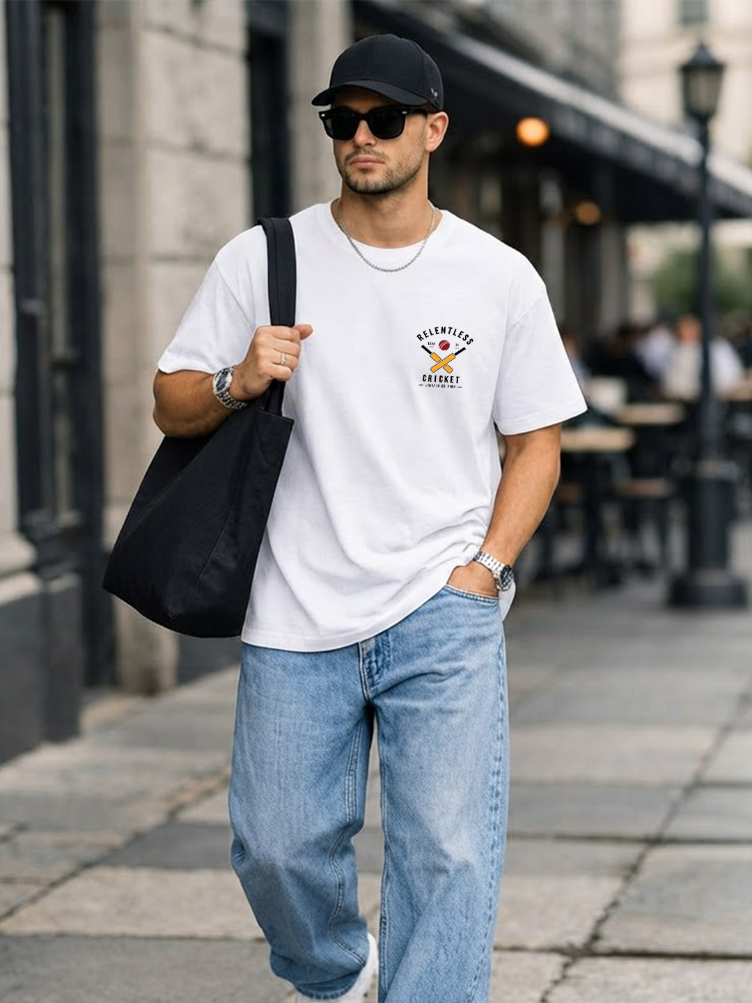 Relentless Cricket Men's Oversized Cotton T-shirts