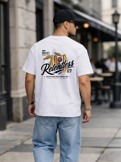 Relentless Cricket Men's Oversized Cotton T-shirts
