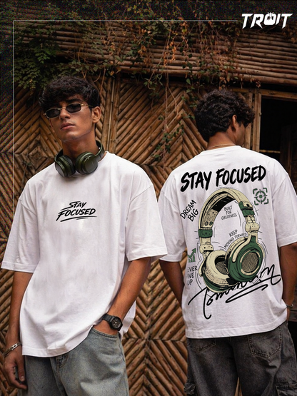 Stay Focused Men's Oversized Cotton T-shirts