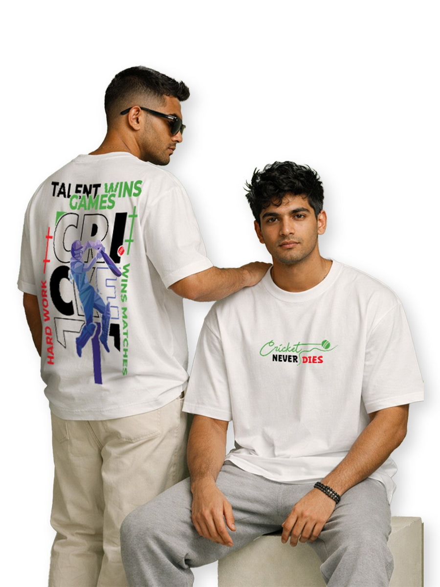 Cricket Never Dies Men's Oversized Cotton T-shirts