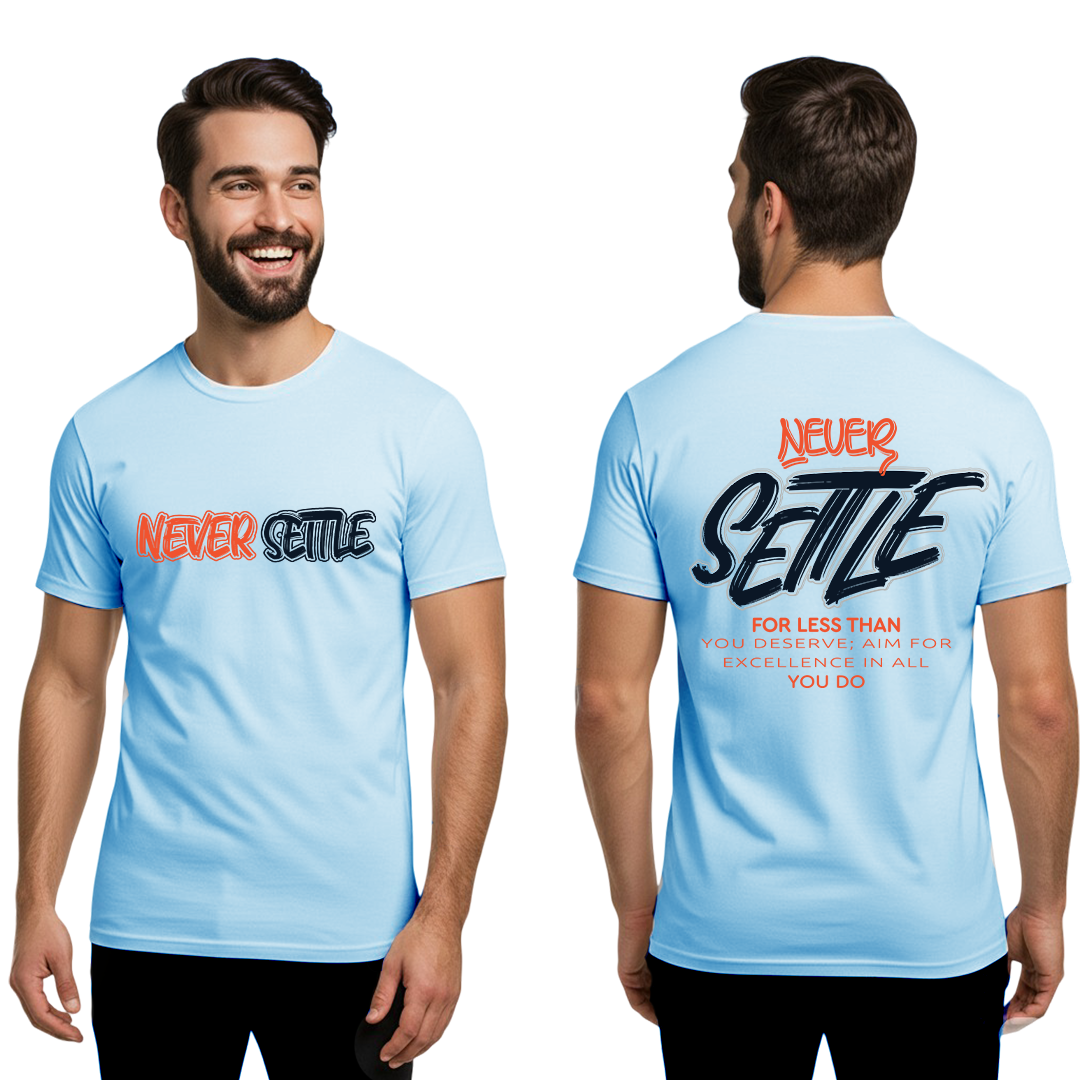 Never Settle Cotton T-Shirt for Men