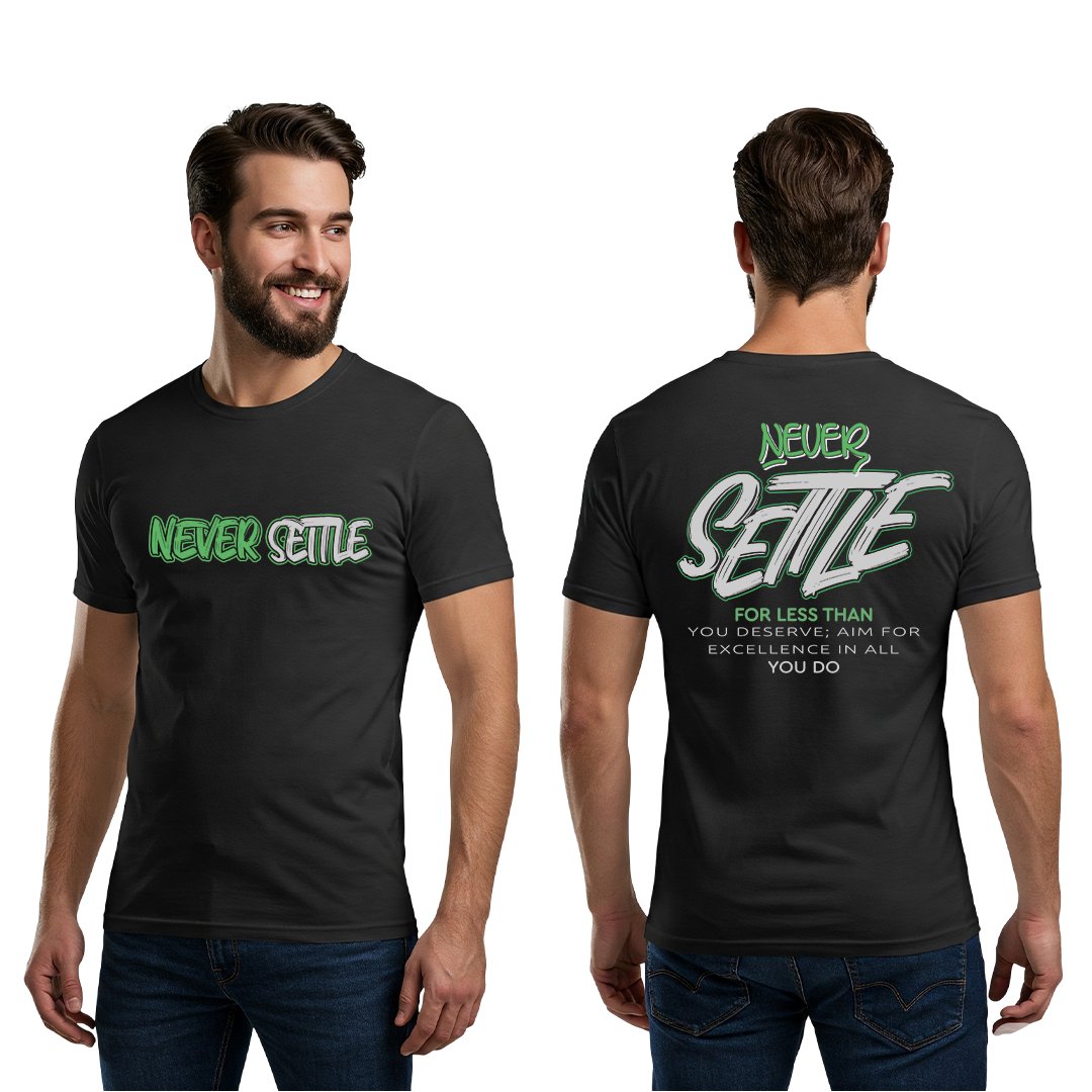 Never Settle Cotton T-Shirt for Men