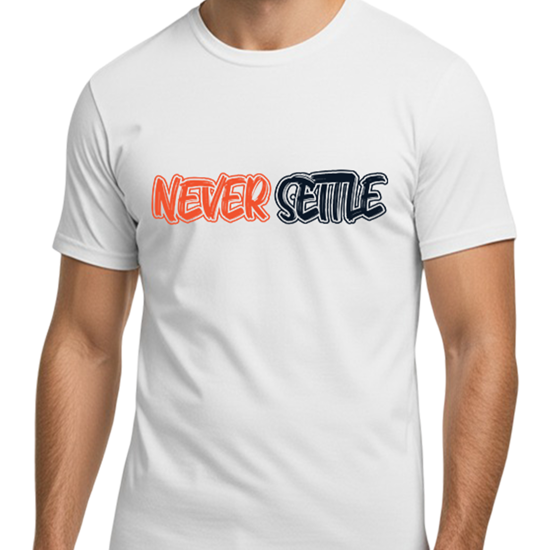Never Settle Cotton T-Shirt for Men